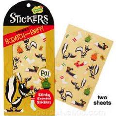 Scratch and sniff stinky scented stickers