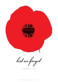 Poppy with lest we forget text